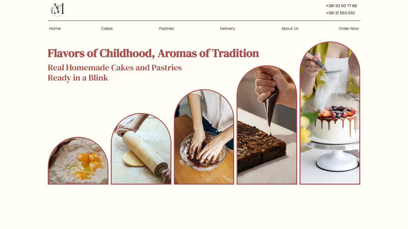 Medenjak website screenshot – Traditional bakery workshop website