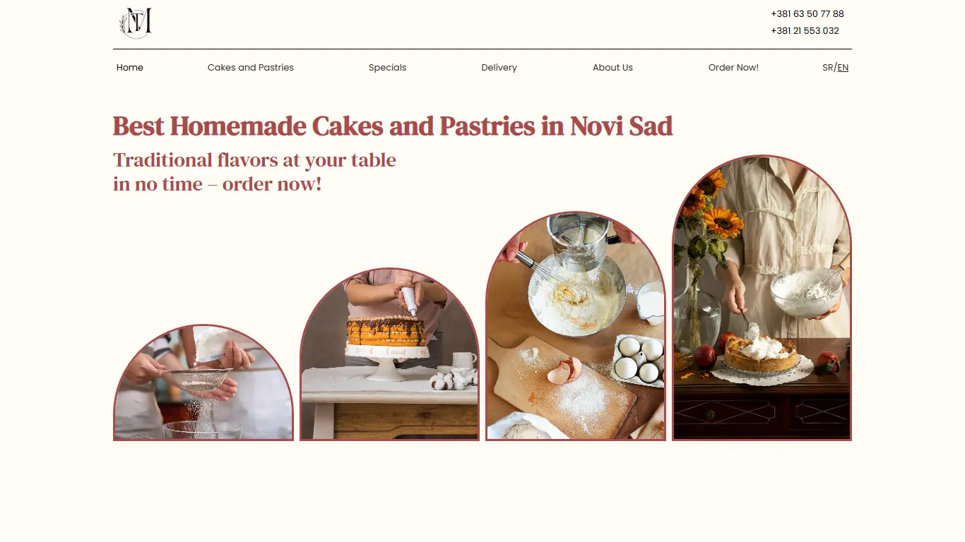 Medenjak cake shop website desktop preview