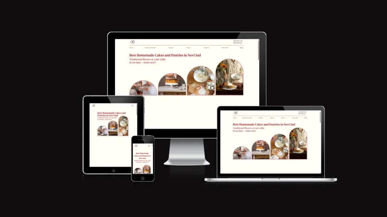 Medenjak Cakee Workshop website mockap representing responsive design