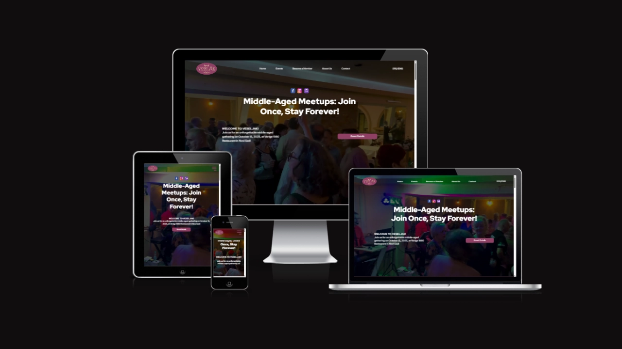 Veseljak website mockap representing responsive design